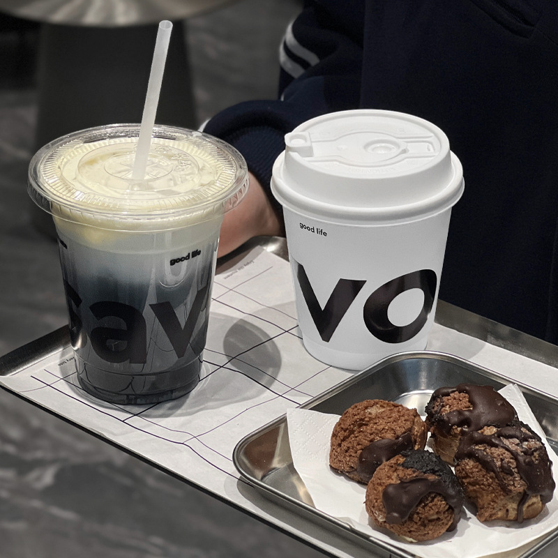 Wholesale Disposable Double-layer Coffee Paper Cup Custom Print Heat Insulation Beverage Takeout Packaging Paper Cup