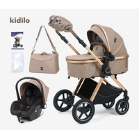 Poussette pliable en alliage Kidilo pour enfants, chariot de marche pour bébé à paysage élevé, portable, vente en gros transfrontalière, peut s'asseoir et se coucher