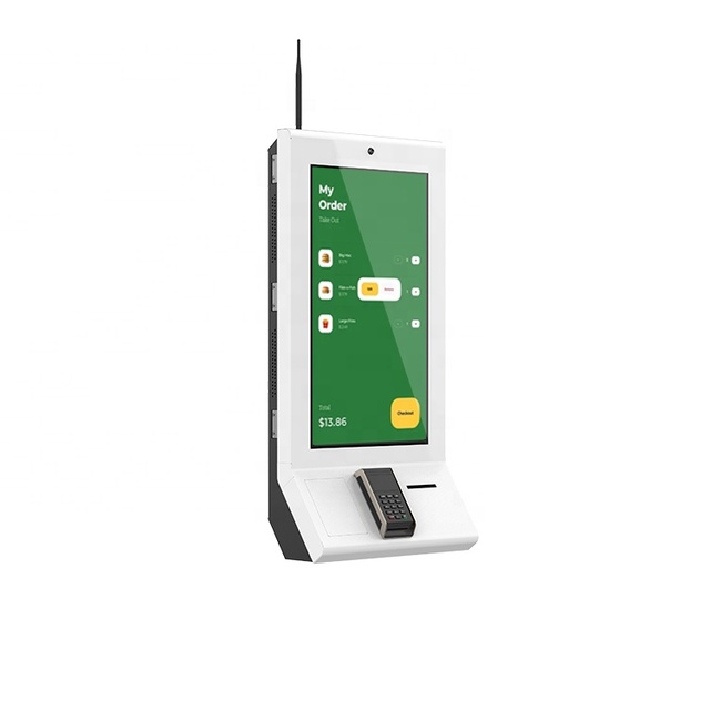 27" HD Display Automatic Payment Wall Mounted Touch Supermarket Self Checkout Kiosk