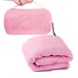 Lightweight Portable Hiking Drawstring Stowable Travel Foreign Trade Wholesale Solid Color Flannel Camping Blanket - Product Image 4