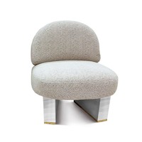 Fauteuil canapé simple haut de gamme de luxe avec dossier décontracté cadre en acier-Chaise de salon avec balcon pour meubles