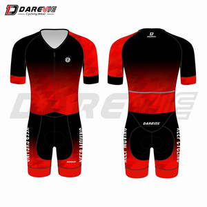 Traje de Ciclismo Personalizado Darevie OEM para Hombre, de Secado Rápido, de Una Pieza, Manga Corta, para Triatlón - Product Image 5