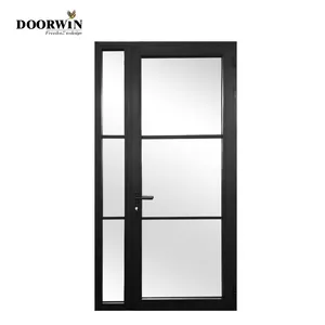 Latest Simple Modern Design Tempered Low-E Double Glass Entrance Door French Doors Double Hinged Exterior Commercial Doors