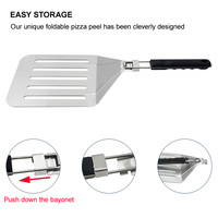 Pelle à pizza en aluminium robuste avec manche en plastique détachable, résistante au four, spatule de cuisson