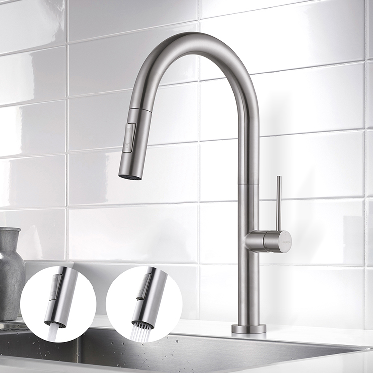 Good Price Kitchen Faucet 360 Degree Rotation Water Tap Factory Directly Supply Brush Nickle Sink Fa