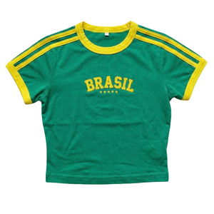 Camiseta de Verano para Mujer, Diseño Personalizado con Logotipo, 220 g/m², Algodón, Estampado Gráfico, Alta Calidad, Estilo Crop Top Y2K, Precio Bajo, Venta al Por Mayor - Product Image 1