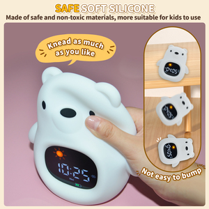 Vente en gros mignon ours sommeil formateur horloge lampe sommeil formateur enfants RVB couleurs modifiables lumières LED avec <span class=keywords><strong>musique</strong></span> blanche Snooze temps - Product Image 3