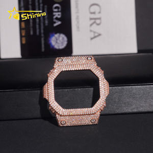 사용자 정의 DW5600 시계 + 케이스 925 실버 아이스 아웃 Moissanite Gra 인증 액세서리 다이얼 베젤 스트랩 걸쇠 버클 만들기 - Product Image 4