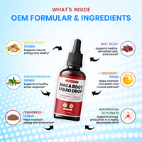 Gouttes liquides de racine de maca Lifeworth avec Ashwagandha, Fenugrec, Racine de betterave et L-Arginine, multivitamine liquide pour femmes et hommes