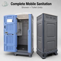 Unité de douche et de toilettes portable pour les chantiers de construction et les activités en plein air, unité de salle de bain préfabriquée