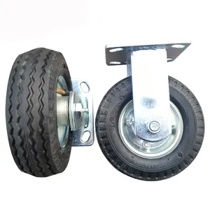 6 inch pneumatic inflatable rubber fixed swivel rigid caster wheel for hand truck