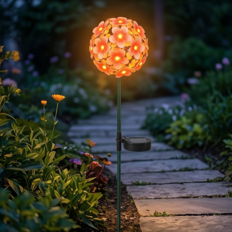 Creative Blossom Solar Garden Stake Light with Energy Saving LED and Weatherproof Construction for Landscape and Yard Ambience