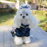 Robe brodée élégante et confortable en polyester personnalisable pour petits chiens – Vente en gros – Mode animale transfrontalière