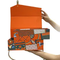 Caja magnética de doble capa para embalaje de vino, caja de regalo de papel de embalaje rectangular de lujo con mango, nuevo diseño
