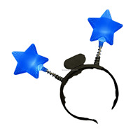 Serre-tête étoile LED lumineux en plastique pour Mardi Gras, clignotant, taille unique