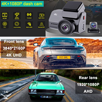 Cámara de Coche Dual 4K+1080P con WiFi y GPS: Grabadora de Video Delantera y Trasera de 2160P con Visión Nocturna y Control por Aplicación
