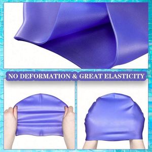 Waterproof Eco-friendly Silicone Swim Caps Unisex for Adults Children High Elastic Flexible Protect Ears Hair Swimming Pool Use - Product Image 3