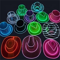 WD-A853 all'ingrosso inverno colorato Unisex peluche rosa Cowgirl bianco luci lampeggianti festa Festival Led cappello da Cowboy