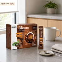 Mélange de café instantané au collagène en sachets de 10g, boîte de 100g, vente en gros, OEM, ODM, fournisseur de marques privées