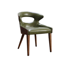Chaise de salle à manger en bois massif de luxe, mobilier de restaurant, style nordique, siège en cuir, moderne, café commercial, bistrot