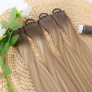 Extensions de cheveux humains russes Remy de haute qualité, 100 % vierges, lisses, avec trame invisible, double épaisseur aux pointes, pour toutes les couleurs - Product Image 5