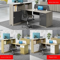 Ensemble de chaises de bureau au design minimaliste et moderne, 4/6 postes de travail avec bureaux en L compartimentés, en bois, pour le bureau
