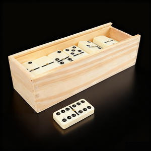 ชุดโดมิโนไม้ดับเบิ้ลซิกซ์ 28 แผ่น พร้อมกล่องเก็บไม้ ทนต่อการขีดข่วน เกมพัฒนาสติปัญญาและความบันเทิง - Product Image 4