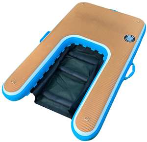 कुत्तों के लिए टिकाऊ सुरक्षित पानी inflatable फ्लोटिंग डॉग रैंप पूल झीलों और समुद्र तटों - Product Image 3