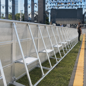 Barrière de contrôle des foules haute résistance, barrière temporaire métallique emboîtable, clôture périphérique amovible thermolaquée pour stade - Product Image 5