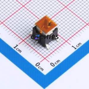 K6-6140S-06 Push Button Switch SMD-6P,6x6.8mm Switch ( With Indicator Light: Orange ) - Product Image 1