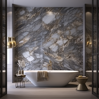 Panneau mural en PVC, feuille de marbre en PVC, feuille de plastique en marbre brillant UV, feuille de marbre en PVC, panneau mural en PVC pour la décoration murale