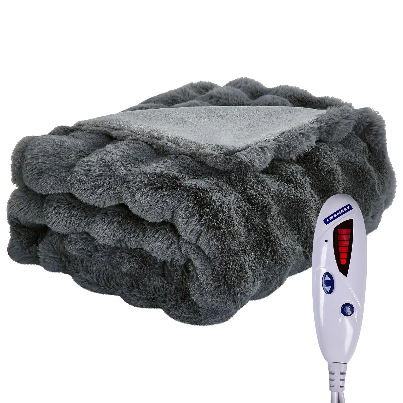 Selimut elektrik berbulu halus panjang bulu palsu selimut hangat pemanasan cepat selimut hangat tebal halus 50*60 inci