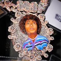 Collier pendentif personnalisé style hip-hop avec lettres et portrait en moissanite argentée, plaqué or, bijoux glacés pour streetwear