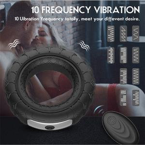 Anneau de vibration TPE noir à 10 fréquences pour <span class=keywords><strong>appareil</strong></span> de masturbation à temporisation pour hommes, marque OEM - Product Image 4