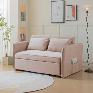 Sofá <span class=keywords><strong>cama</strong></span> extraíble de tela de chenilla Rosa Sofá <span class=keywords><strong>cama</strong></span> <span class=keywords><strong>Loveseat</strong></span> Sofá Sofás Camas con reposabrazos ajustables Ventas al por mayor - Product Image 1