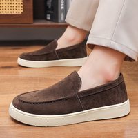 Chaussures mocassins basses pour hommes, noires, rouges, marron, café, kaki, tailles 39-45, à semelle épaisse, décontractées pour le quotidien