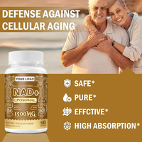 Capsules de NAD+ pour adultes 1500MG, NAD pur encapsulé dans des liposomes, antioxydant, anti-âge, soutien énergétique cellulaire pour le cœur et le cerveau