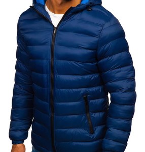 Veste d'hiver matelassée à capuche pour homme, fermeture éclair, coupe-vent, vêtement d'extérieur décontracté, rembourrage en polyester, coupe classique - Product Image 2