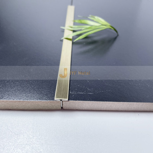 Profilé en T en acier inoxydable couleur PVD EX588 pour projet de décoration intérieure de luxe - Product Image 1
