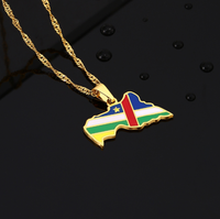 Collier Pendentif Carte du Sénégal en Acier Inoxydable Couleur Acier, Drapeau National, Contour de la Carte du Pays, Collier Tendance, Cadeau Souvenir