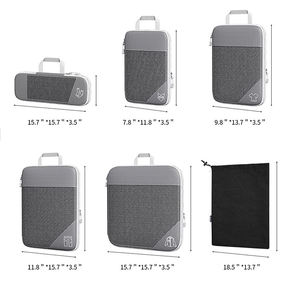 Custom 6 set <span class=keywords><strong>kit</strong></span> per bagagli <span class=keywords><strong>da</strong></span> <span class=keywords><strong>viaggio</strong></span> con organizzatori di compressione <span class=keywords><strong>valigie</strong></span> <span class=keywords><strong>valigie</strong></span> accessori per imballaggio cubi per il trasporto - Product Image 4