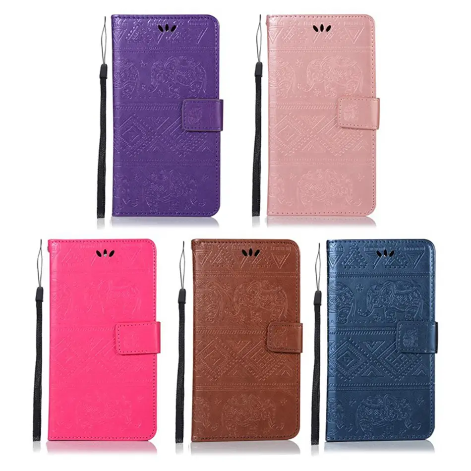 For Pocophone F1 Embossed Elephant Phone Case For Xiaomi MI 6X 8 SE Flip Leather Case For Redmi Note 6 Pro Note 5 4 4A