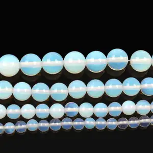 Natural Stone Opal Beads Opalite 4/6/8/10/12MM Fit Diy Make Up Charms Beading Beads For Jewelry Making Accessories