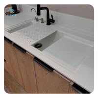 Panneau de surface solide en acrylique imitation pierre, sur mesure et découpable, matériau moderne pour plans de travail et comptoirs – Vente en gros