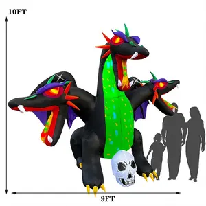 10ft ליל כל הקדושים מתנפח דרקון חצר ליל כל הקדושים מתנפחים מואר דרקון חגים עונתיים מתנפח דקורטיבי דרקון