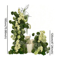 Décor floral de mariage LUYI : rangée de fleurs d'orchidées vertes et d'hortensias sur panneau KT, accessoires pour événements, scène, allée et sol