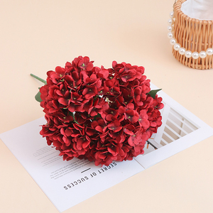 Fleurs artificielles, Hortensia français à cinq têtes, Arrangements de bouquets pour salles de mariage, Décoration douce pour le commerce extérieur - Product Image 2
