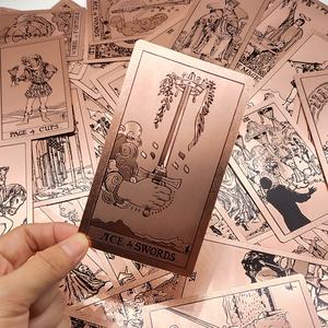 Cubierta de cartas impermeable de oráculo rosa, lámina dorada, cartas de adivinación de plástico, juego de mesa misterioso para aplicaciones familiares - Product Image 6