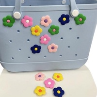 Fourre-tout de grande taille Beach Roses et lettres chiffres PVC personnalisé bricolage sac breloques accessoires en caoutchouc personnalisés