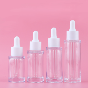 Factory Wholesale Recycled PETG Thick wall Transparent Bottle For Oil White Plastic Dropper Bottle 20ml 30ml 40ml 50m